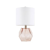 Pink Clear Glass Base Table Lamp For Living Room Bedroom
