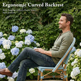 PURPLE LEAF French Bistro Chair Set of 2 Outdoor French Aluminium Frame Woven Rattan Back Dining Chair for Kitchen Bistros Cafe