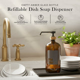 Dish Soap Glass Amber Bottle 1L