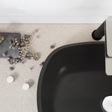 Ariadne Rectangle Glass Vessel Bathroom Sink with Matte Black Finish