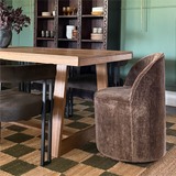 Doris Rolling Upholstered Dining Chair With Castors (Set of 2)