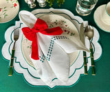 Green Cloth Napkins - Pearls Napkins
