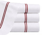 Cotton Flat Sheet - Line Embroidery