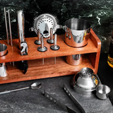 14 Pc Cocktail Shaker Set with Wood Stand