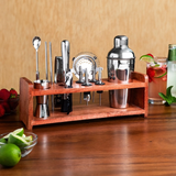 14 Pc Cocktail Shaker Set with Wood Stand