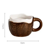 Coconut Shape Ceramic Coffee Mug with Spoon