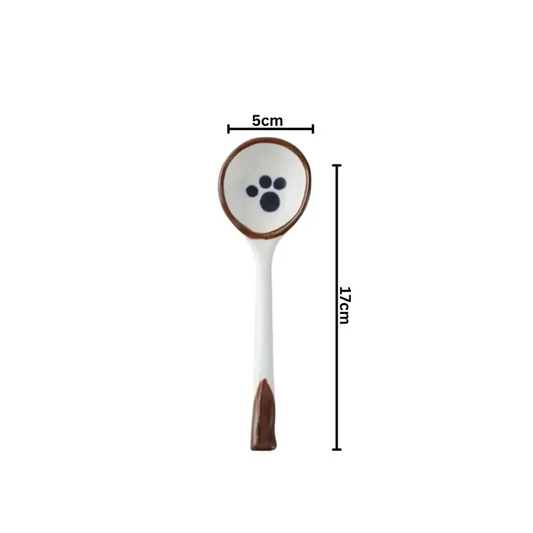 Japanese Ceramic Long Handle Soup Spoon