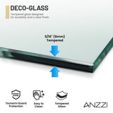 Ember Series 34 in. x 78 in Framed Arch Fixed Shower Screen Door with 8mm Tempered Clear or Fluted Glass
