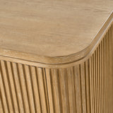 Modern Solid Wood Fluted Dresser with 6 Drawers & Oak Texture