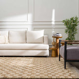 Ionut Checkered Jute Area Rug