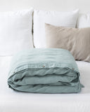 Dusty blue linen duvet cover