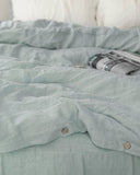 Dusty blue linen duvet cover