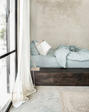 Dusty blue linen duvet cover