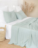 Dusty blue linen sheet set (4 pcs)