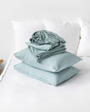 Dusty blue linen sheet set (4 pcs)