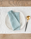 Dusty blue linen napkin set of 2