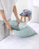Dusty blue linen pillowcase