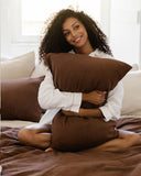 Chocolate brown linen duvet cover set (3 pcs)