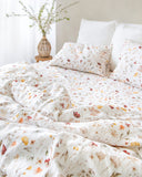 Meadow print linen duvet cover