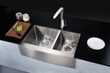 Elysian Farmhouse Stainless Steel 32 in. 0-Hole Single Bowl Kitchen Sink