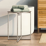Raw Silver Spiral Top Accent Table