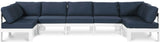 Nizuc - Outdoor Patio 7 Piece Modular Sectional With White Frame