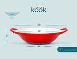 Kook Mini Wok Dishes 40 oz Cherry Red Set of 2