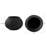 Faux Bois Round Bowl in an Ebony Finished Polyresin