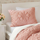 Puffy Floral Patterned Comforter Set, Pink
