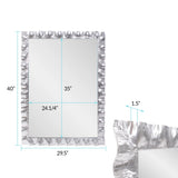 La Bailadora Bright Silver Ruffled Metal Vanity Mirror
