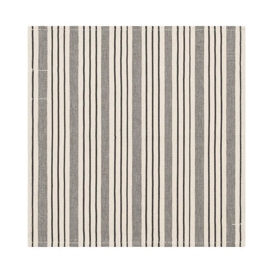 French Home Set of 4 Black and Cream Multi-Striped Napkins