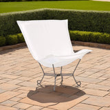 Patio Scroll Puff Chair Seascape Natural Titanium Frame