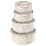 Kook Ceramic Nesting Bowls with Lids, Set of 4