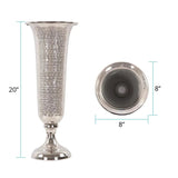 Hammered Em Dash Tall Flared Trumpet Vase- Large
