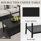 2 Pieces Outdoor Single Sofa, Patio Metal Armchair