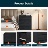 Modern Storage 3-Drawer Nightstand (Set of 2)