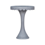 Scalloped Round Drink Table Light Blue