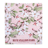 Pink Jasmine Joy Throw Blanket with Leather Holder