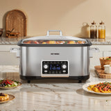 8 Quart Slow Cooker Roaster Oven, 12 in 1 Multi-Cooker Food