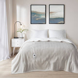 Heated Fleece & Sherpa Electric Bedding Blanket, Tan