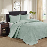 Antimicrobial Cottage Embroidered 3-Piece Bedspread Set