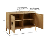 Geometric 2-Door Storage Cabinet with Adjustable Shelves