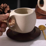 Retro Ceramic Coffee Cup & Saucer Set