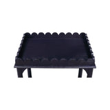 Scalloped Rectangle Side Table Navy Blue