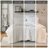 Clipped Chenille Textured Animal Duvet Cover Set, Off-White