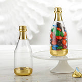 Gold Champagne Bottle Favor Containers Set of 12