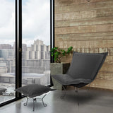 Scroll Puff Chair Cover & Cushion- Barbet Charcoal/Black