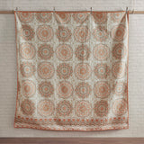 6 Piece Floral Medallion Reversible Quilt Set, Orange
