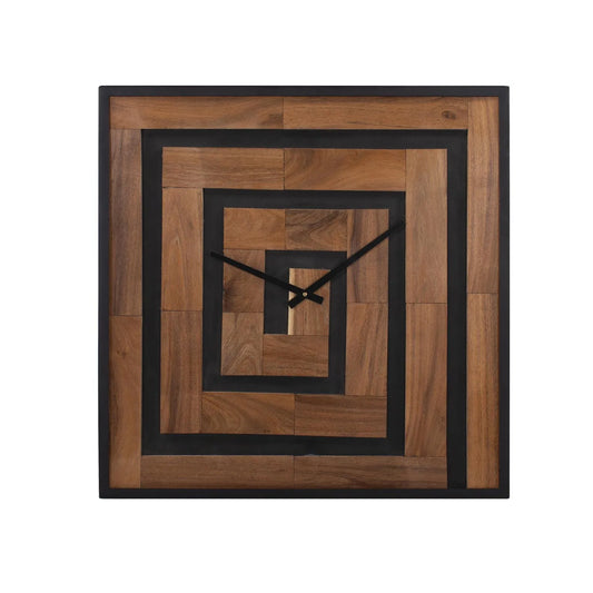 Helix Wooden Square Clock