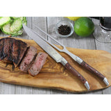 French Home Laguiole Pakkawood Carving Knife and Fork Set